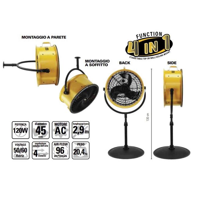 Vendita online Ventilatore d'aria ad alta velocità tamburato diam.45 cm. CT008